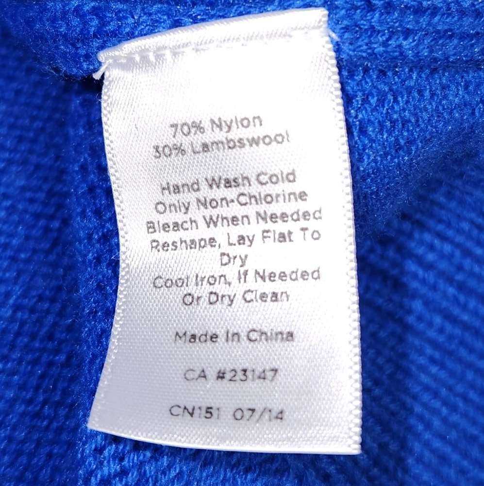 Talbots Blue Fair Isle Lambswool Nylon Blend Cardigan… Gem